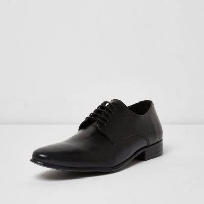 Black leather smart shoes
